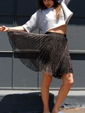 Pleated Black gold ballet Skirt - Elegant Women's Skirt